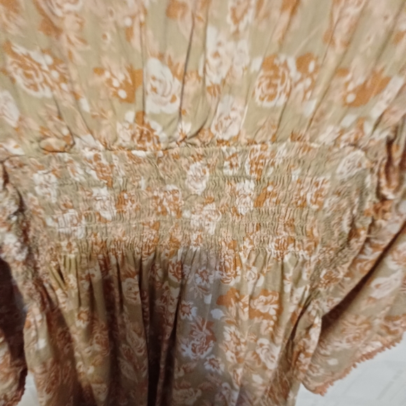 Areve womens embroidered paisley Smocked bohemian blouse size large - Picture 4 of 10